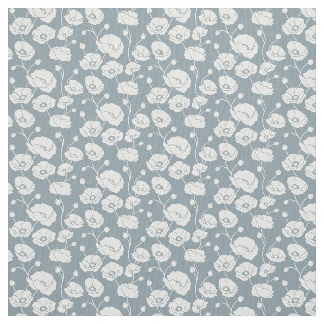 Feld der Pflücke weiß auf blau Stoff (Muster)