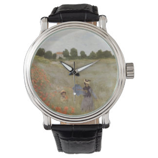 Feld der Poppies Claude Monet Armbanduhr