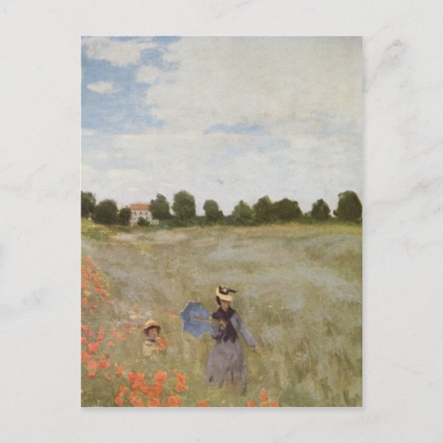 Feld der Poppies Claude Monet Postkarte (Vorderseite)