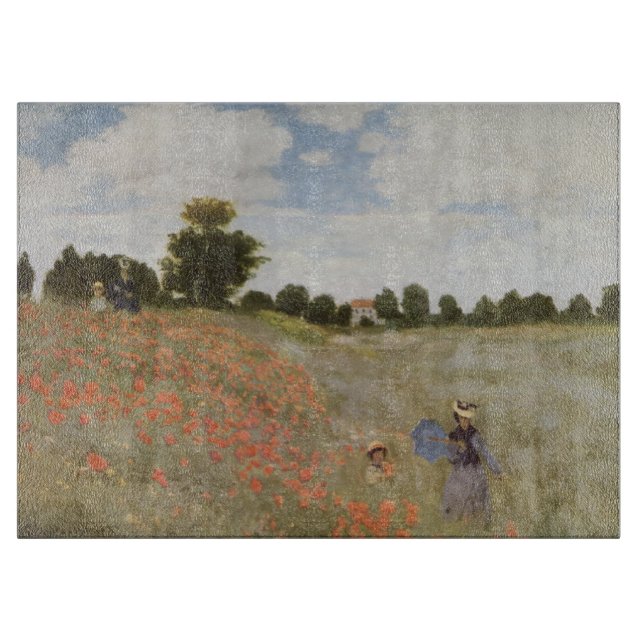 Feld der Poppies Claude Monet Schneidebrett (Vorderseite)