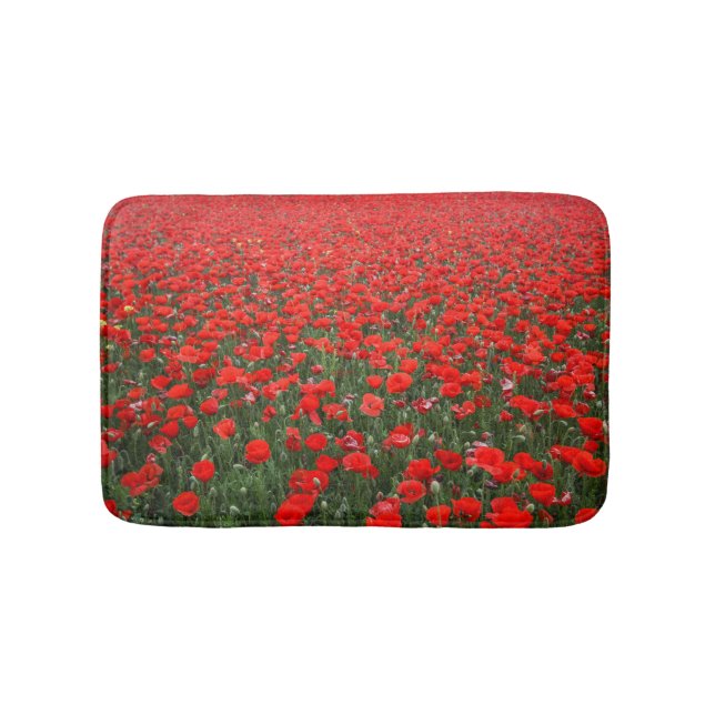 Feld der roten Mohnblumen Badematte (Vorderseite)