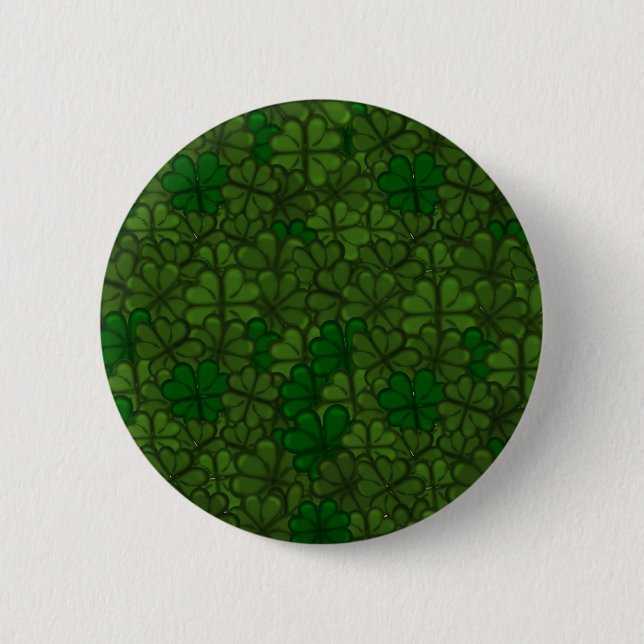 Feld der Shamrocks Digitale Kunst Muster St. Patri Button (Vorderseite)