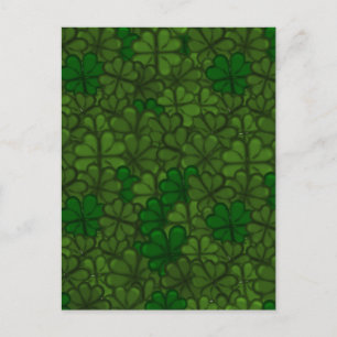 Feld der Shamrocks Digitale Kunst Muster St. Patri Feiertagspostkarte