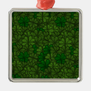 Feld der Shamrocks Digitale Kunst Muster St. Patri Ornament Aus Metall