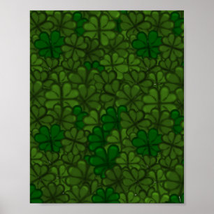 Feld der Shamrocks Digitale Kunst Muster St. Patri Poster