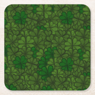 Feld der Shamrocks Digitale Kunst Muster St. Patri Rechteckiger Pappuntersetzer
