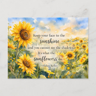 Feld der Sonnenblumen – Aquarell Sonnenblume Postkarte