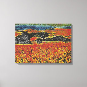 Feld der Sonnenblumen Leinwanddruck