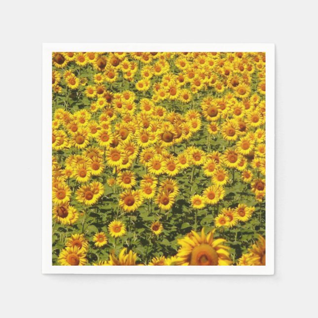 Feld der Sonnenblumen Serviette (Vorderseite)