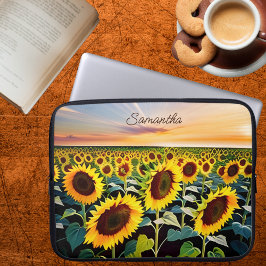 Feld der Sonnenblumen Unterschrift Laptopschutzhülle