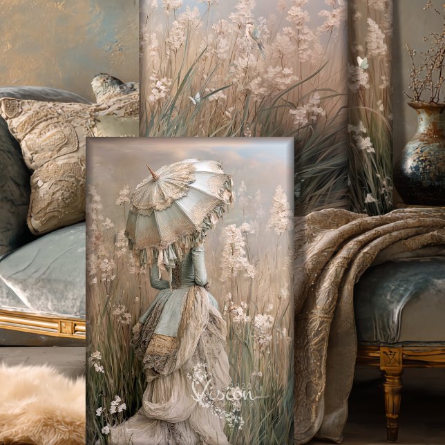 Feld der Träume Triptych Schwergewicht Decoupage Geschenkpapier Set (Field of Dreams Triptych, Heavyweight Decoupage, Craft Paper, Beige Mint Sage Light Dusty Blue.)