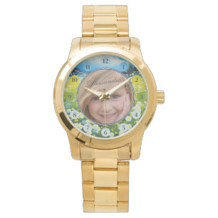 Feld der wild lebenden Blume Armbanduhr