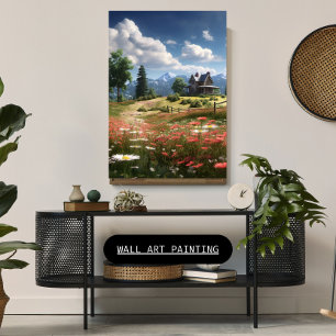 Feld der wild lebenden Blume Leinwand Kunst