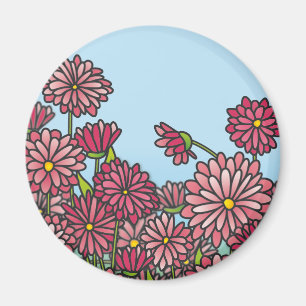 Feld des gelben Chrysantheme-Blumen Magnet