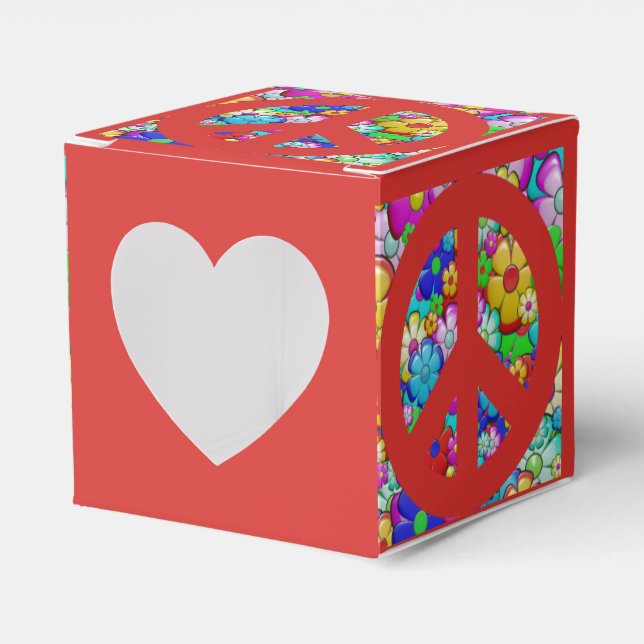 Feld für Hippy-Peace-Zeichen Geschenkschachtel (Vorderseite)