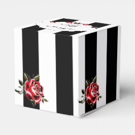 Feld "Gastgeschenk Hochzeit Schwarz-weiß und Rote Geschenkschachtel