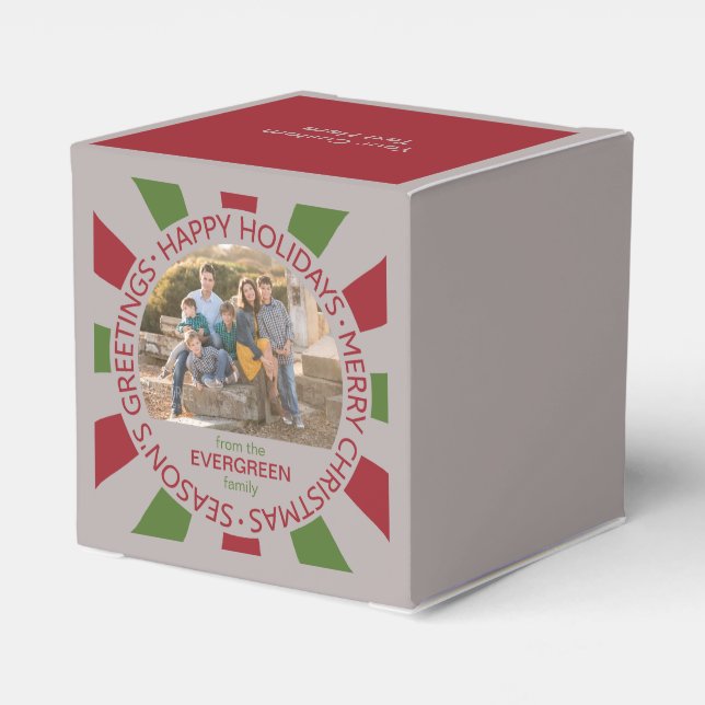 Feld "Happy Holidays" für benutzerdefinierte Foto- Geschenkschachtel (Rückseite)