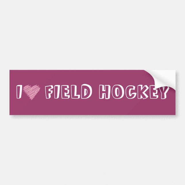 Feld-Hockey des Herzens I Autoaufkleber (Vorne)