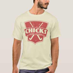 Feld-Hockey-Küken mit Stöcken T-Shirt