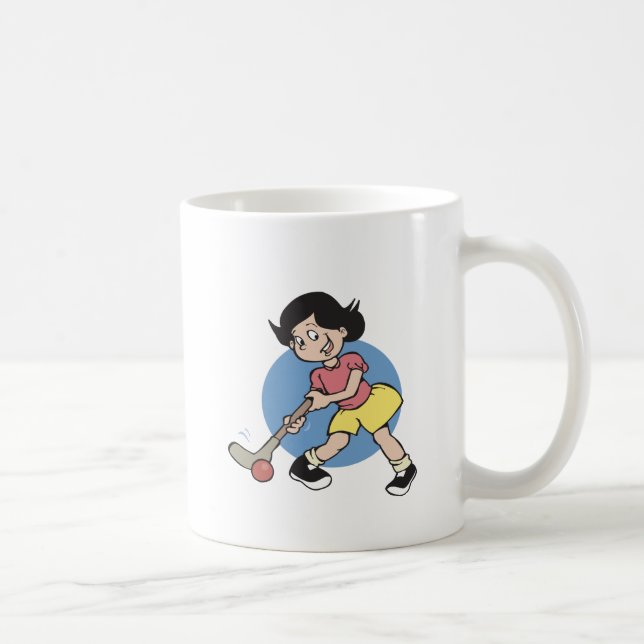 Feld-Hockey-Mädchen-Spieler Kaffeetasse (Rechts)