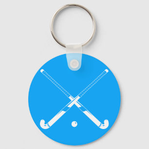 Feld-Hockey-Silhouette-Schlüsselanhänger-Blau Schlüsselanhänger
