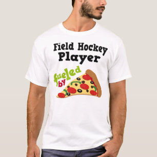 Feld-Hockey-Spieler-(lustiges) Pizza-T-Shirt T-Shirt