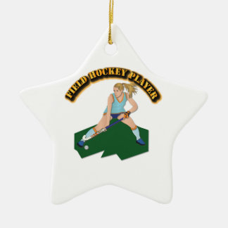 Feld-Hockey-Spieler mit Text Keramik Ornament