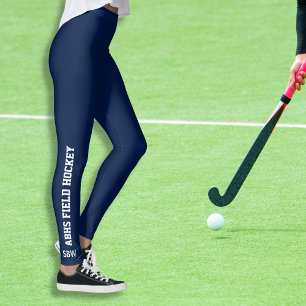 Feld-Hockey-Sport-Team-Namen-Monogramm-Schulfarbe Leggings