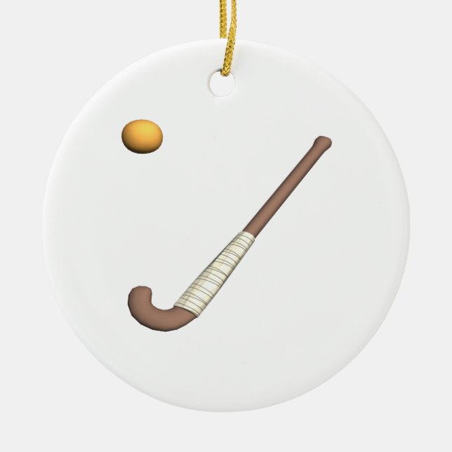 Feld-Hockey-Stock u. Ball Keramikornament (Vorne)