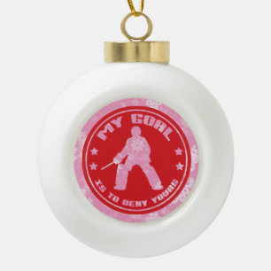 Feld-Hockey-Tormann-Feiertags-Verzierung Keramik Kugel-Ornament
