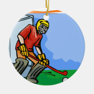 Feld-Hockey-Tormannjunge Keramikornament