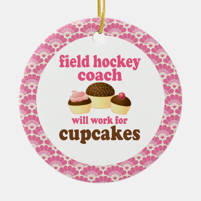 Feld-Hockey-Zug-Geschenk-Verzierung Keramik Ornament (Vorne)