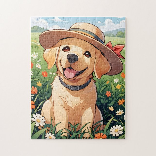 Feld "Labrador Retriever"-Blume Puzzle (Vertikal)