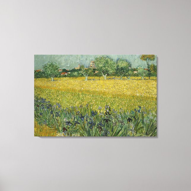 Feld mit Blume in der Nähe der Leinwand Arles (Vorderseite)