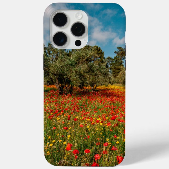 Feld mit Blume und Bäumen Case-Mate iPhone Hülle (Rückseite)