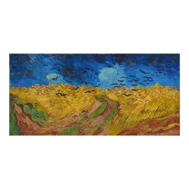 Feld mit Krähen Fotodruck (Vorne)