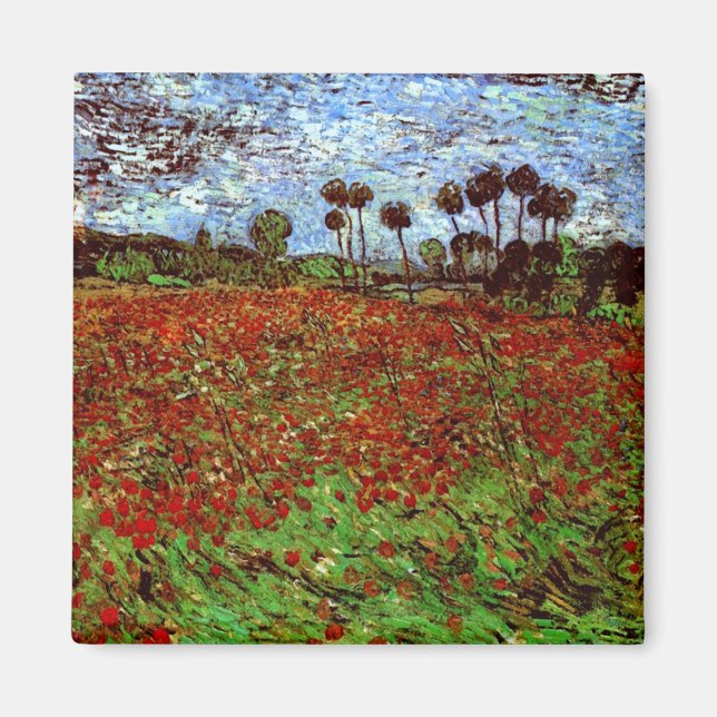 Feld mit Mohn Van Gogh Fine Art Magnet (Vorne)