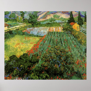 Feld mit Mohn von Vincent van Gogh Poster
