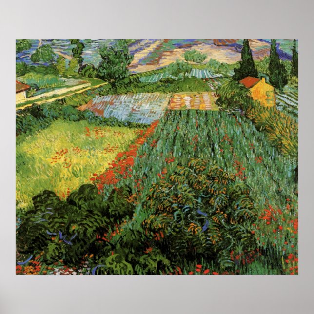 Feld mit Mohn von Vincent van Gogh Poster (Vorne)