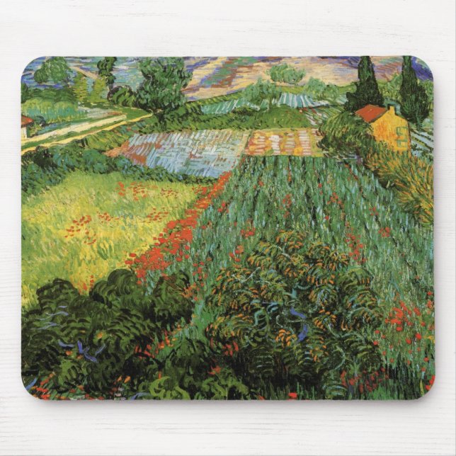 Feld mit Pflücken von Vincent van Gogh Mousepad (Vorne)
