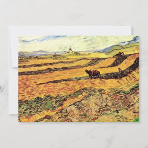 Feld mit Pflüger und Mühle von Vincent van Gogh