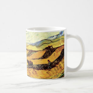 Feld mit Pflüger und Mühle von Vincent van Gogh Kaffeetasse