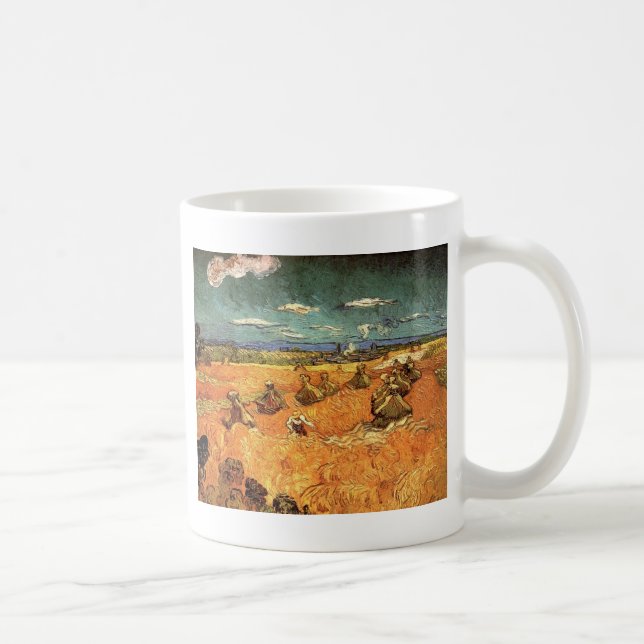 Feld mit Plowman und Mill Vincent van Gogh. Kaffeetasse (Rechts)