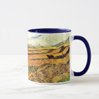 Feld mit Plowman und Mill von Vincent van Gogh