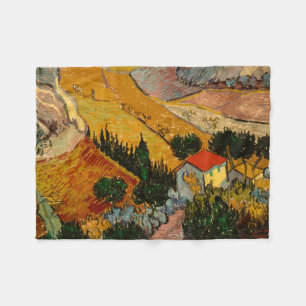 Feld mit Plowman von Van Gogh Fleece Blanket