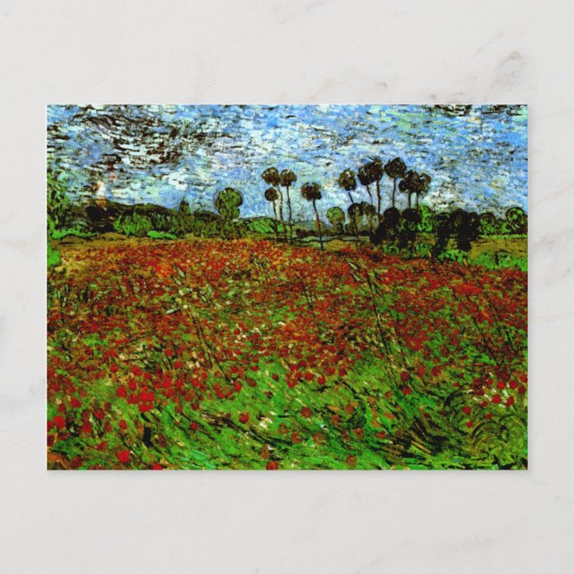 Feld mit Poppies (F636) Van Gogh Fine Art Postkarte (Vorderseite)