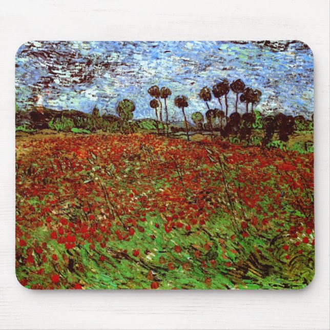 Feld mit Poppies Van Gogh Fine Art Mousepad (Vorne)