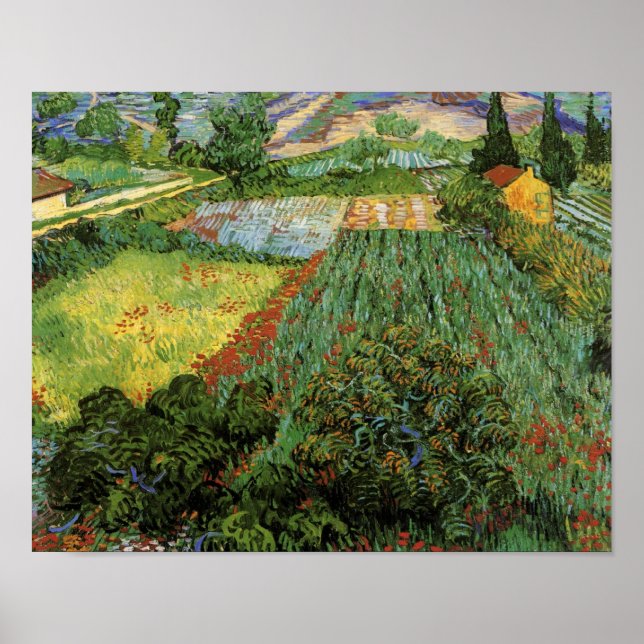 Feld mit Poppies Van Gogh Fine Art Poster (Vorne)