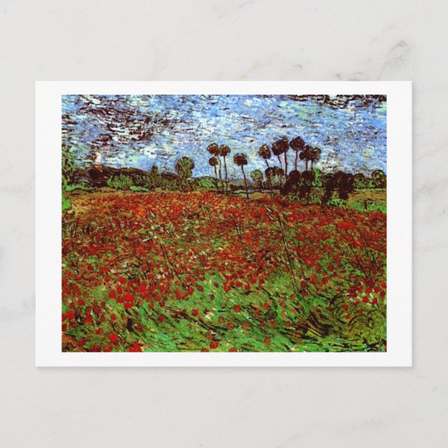 Feld mit Poppies Van Gogh Fine Art Postkarte (Vorderseite)