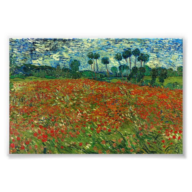 Feld mit Poppies von Van Gogh Fine Art Fotodruck (Vorne)